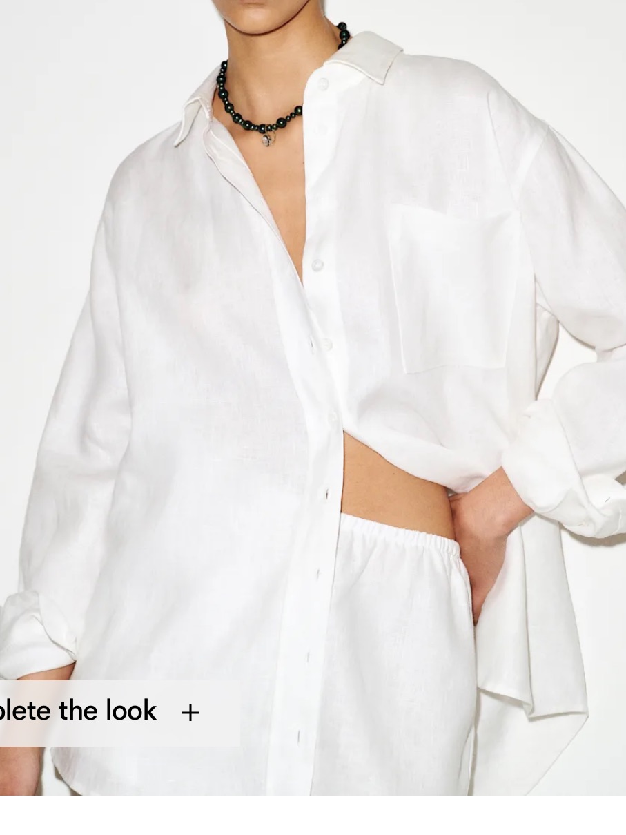 White Eli Linen Shirt - Reformation, Nwt — image 2 of 3